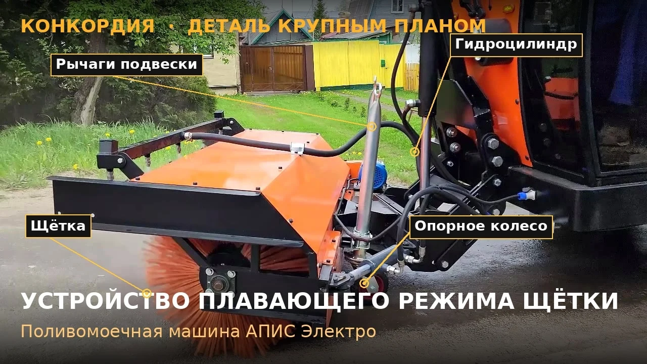 АПИСэлектро поливомоечная — Коммунальная электротехника, Электрическая поливомоечная машина: цистерна 1 м³, насос высокого давления, поливо-моечная штанга со сменными насадками, передняя цилиндрическая щётка. Цена по запросу, гарантия 36 мес., реестр 719-ПП. Фото 3.